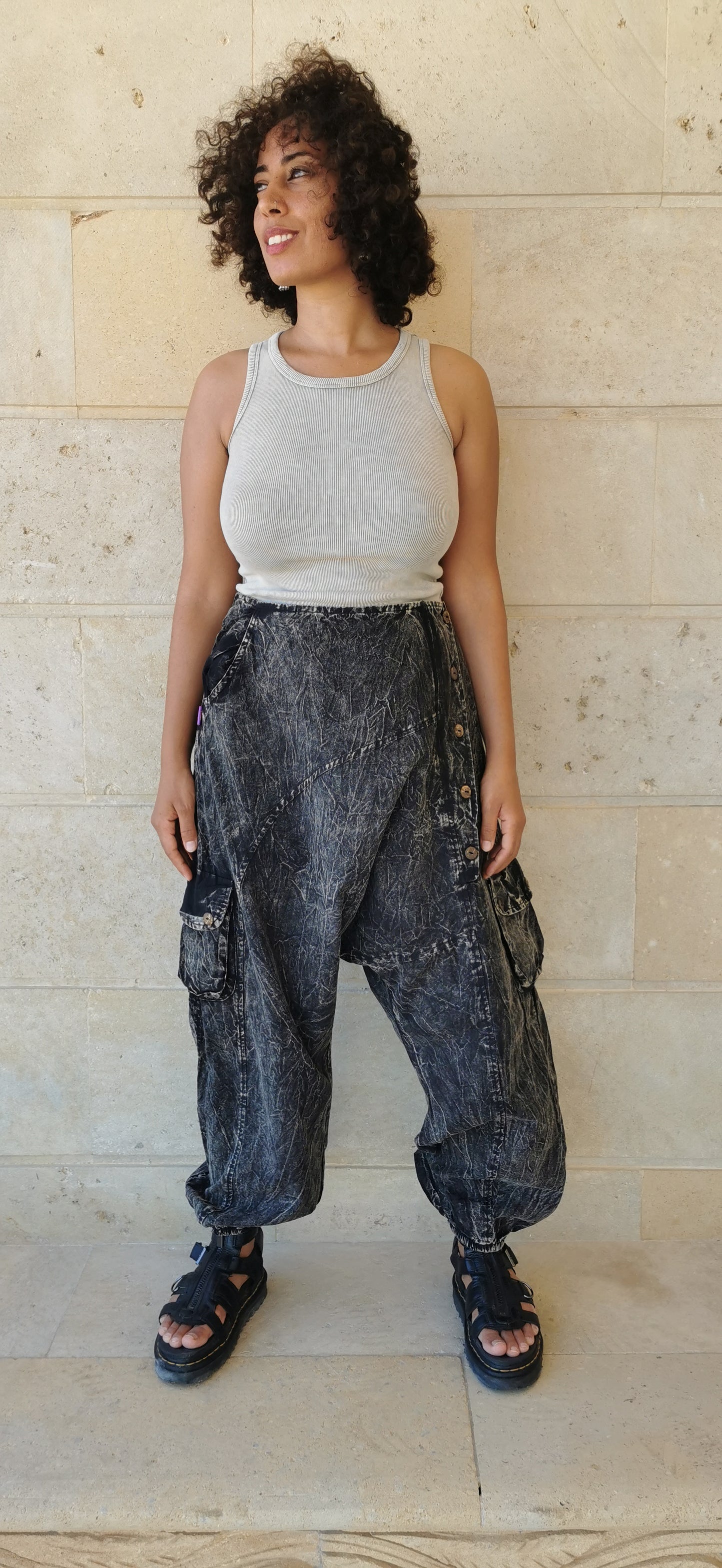 Lucia Heavy Cotton Pant In Black
