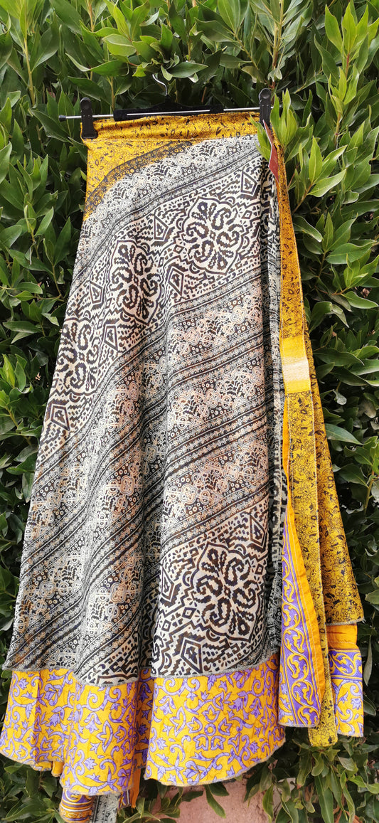 Biba Silk Double layers Wrap Skirt