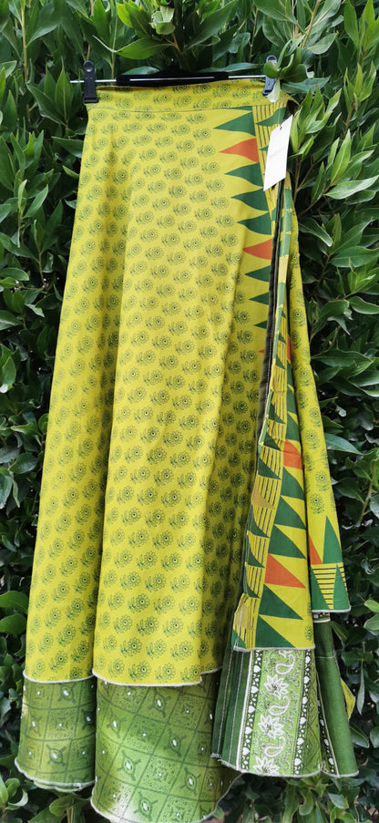 Bay Silk Double layers Wrap Skirt