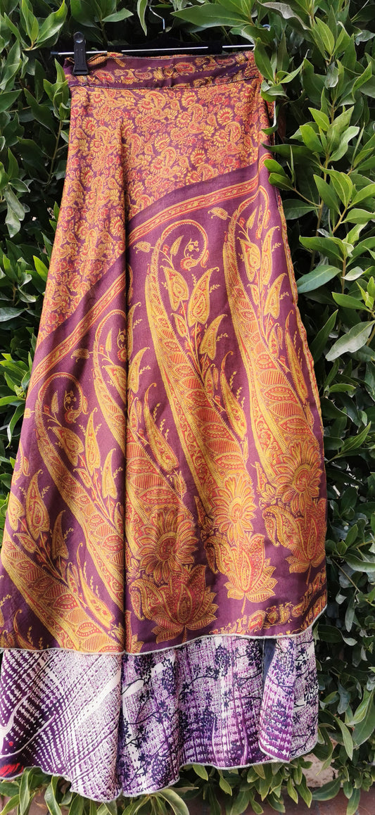 Maharani Silk Double layer Wrap Skirt