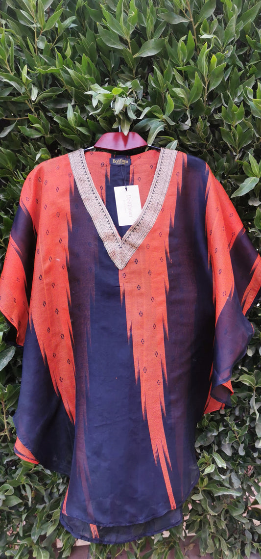 Fire Flame Chiffon Silk Top