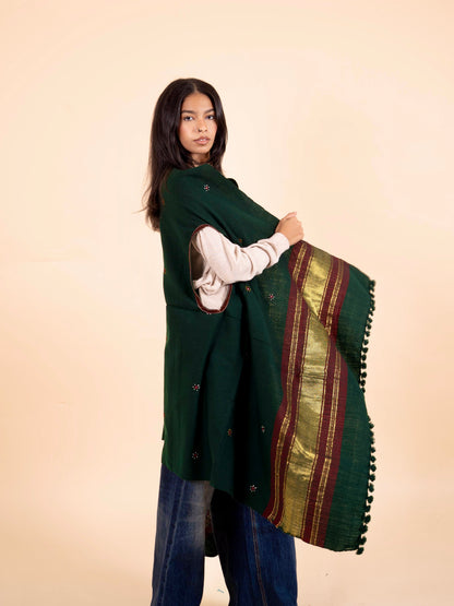 The Desert Shimmer Cardigan| Dark Green