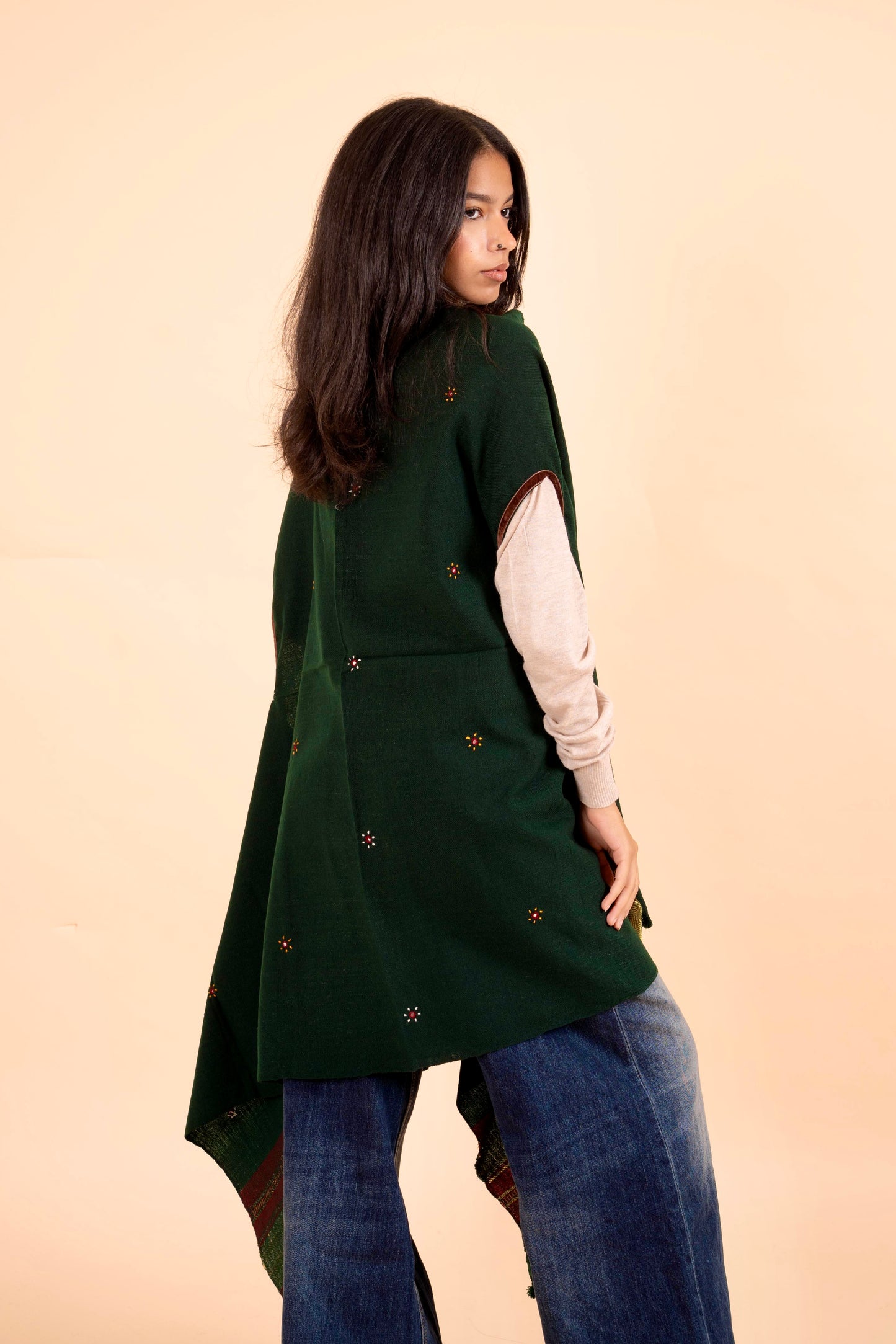 The Desert Shimmer Cardigan| Dark Green