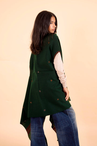 The Desert Shimmer Cardigan| Dark Green