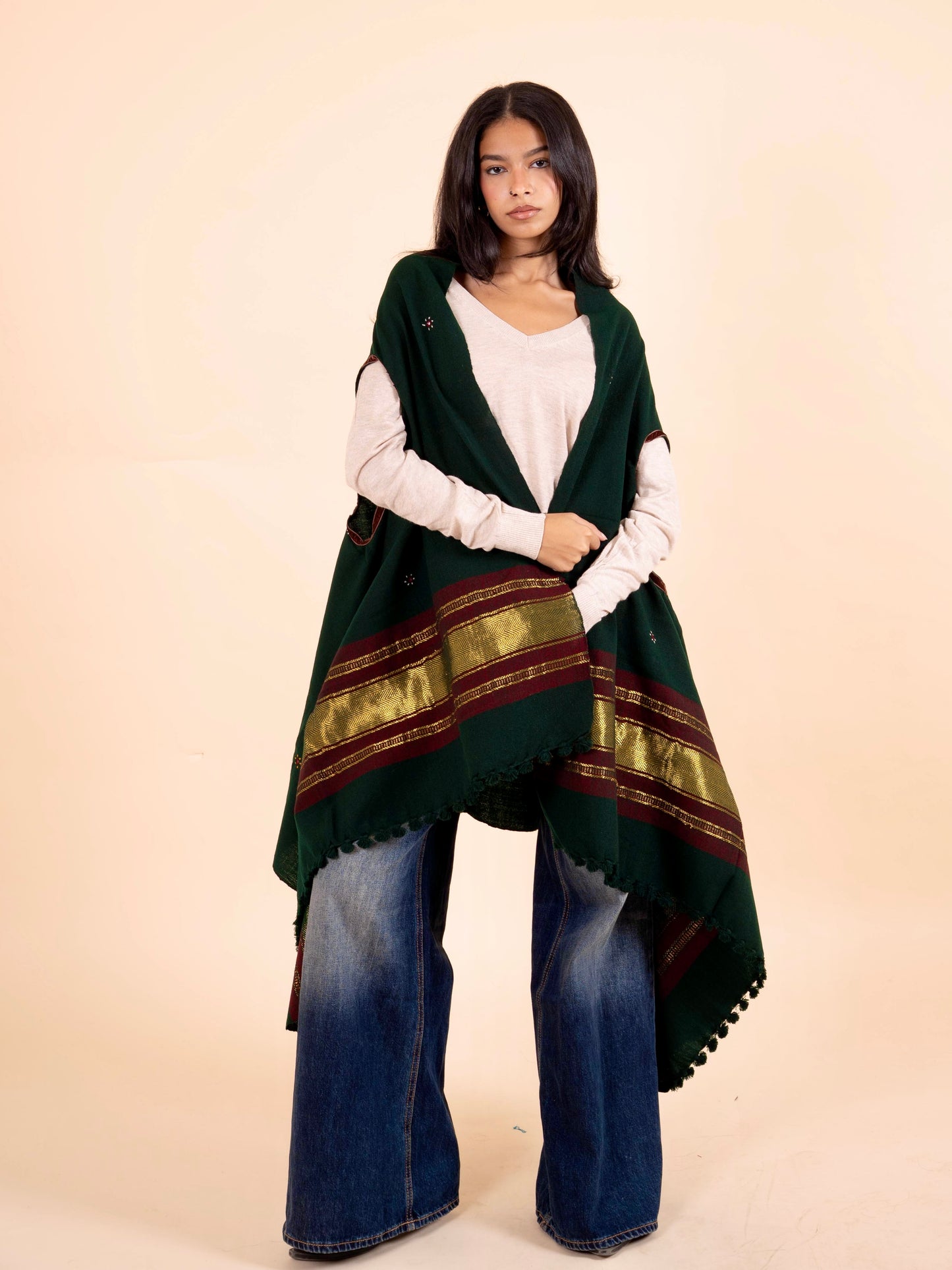 The Desert Shimmer Cardigan| Dark Green