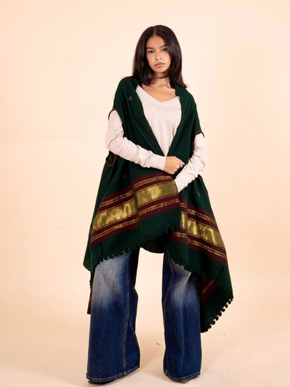 The Desert Shimmer Cardigan| Dark Green