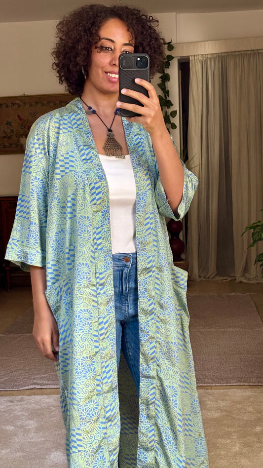 Capri Soft Silk Kimono Mint