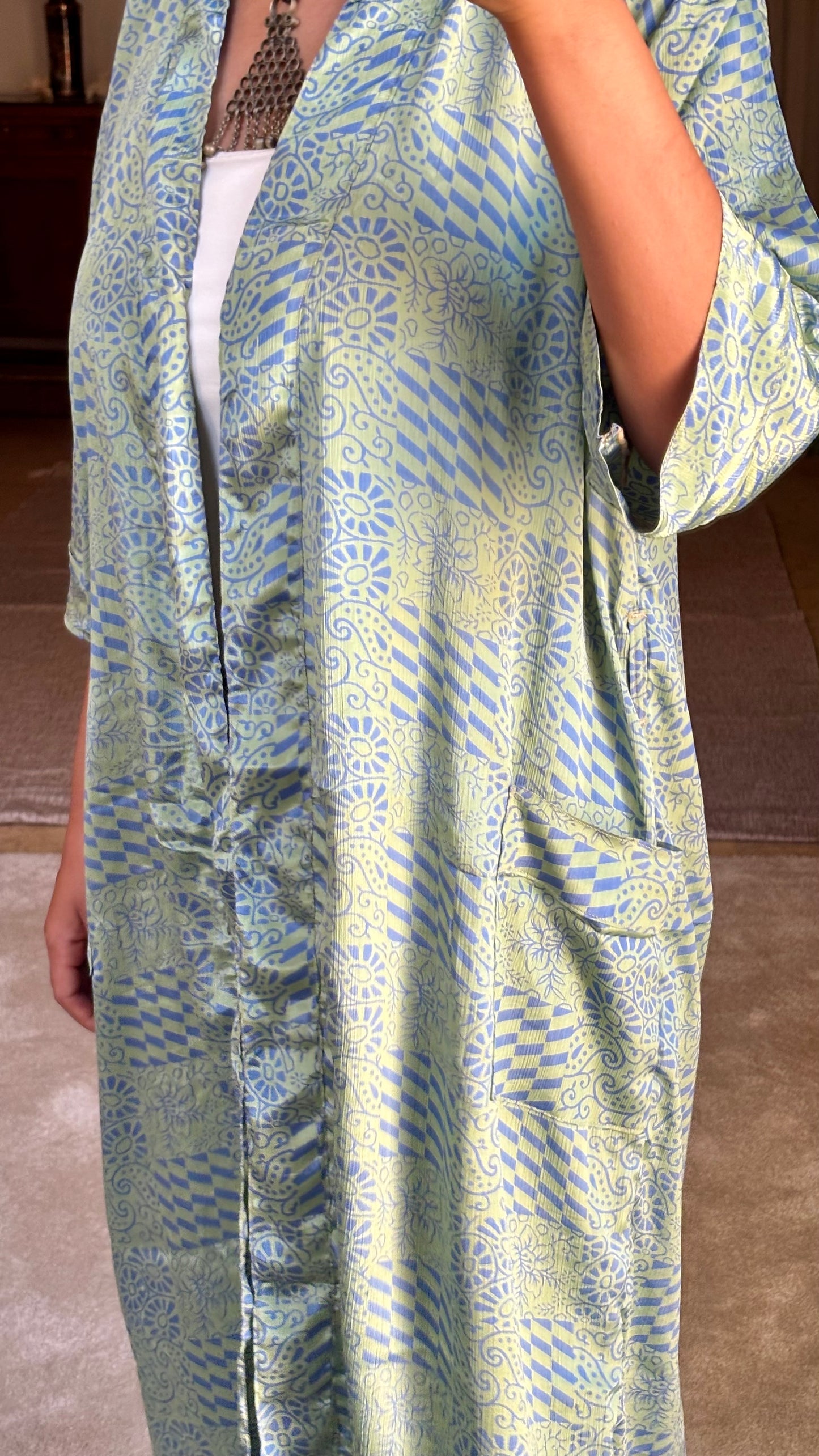 Capri Soft Silk Kimono Mint
