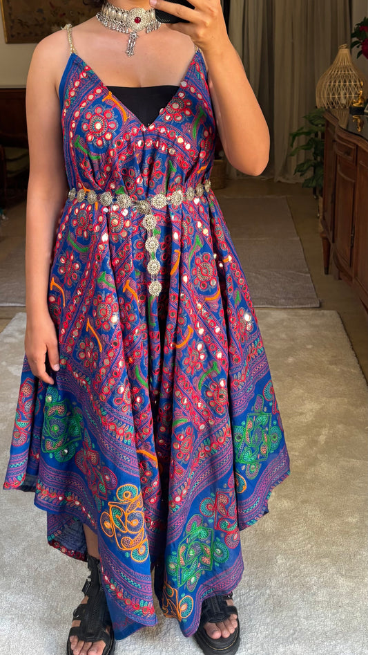 Rajkumari Mirror Embroidered Jumpsuit In Royal Blue