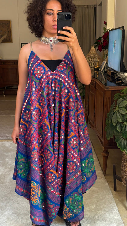 Rajkumari Mirror Embroidered Jumpsuit In Royal Blue