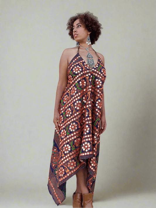 Delilah Embroidered Backless Dress