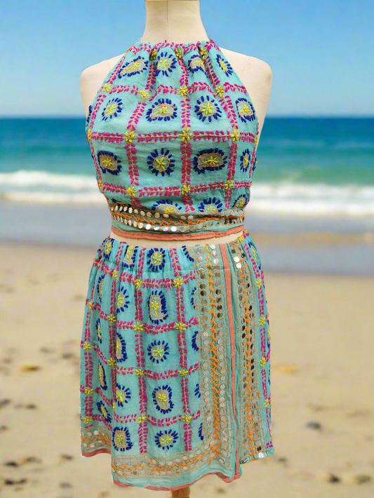 Maya Embroidered Top and Skirt