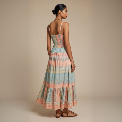 The Aurelia Silk Dress Peach