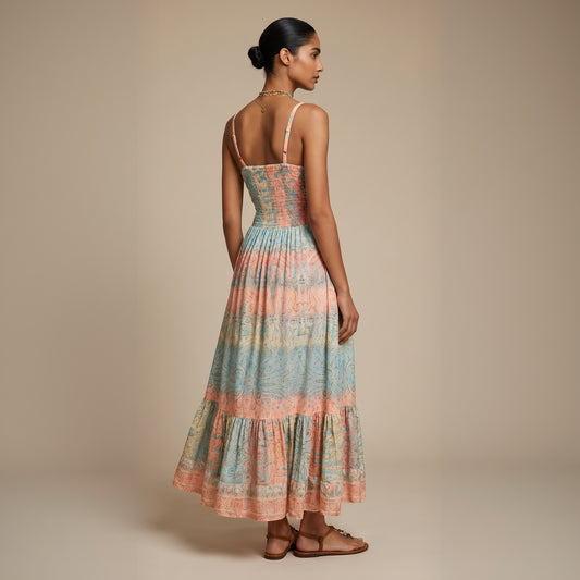 The Aurelia Silk Dress Peach